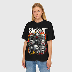 Футболка оверсайз женская Slipknot метал-группа, цвет: 3D-принт — фото 2
