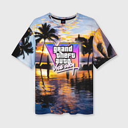 Женская футболка оверсайз Grand theft auto 6 vice city