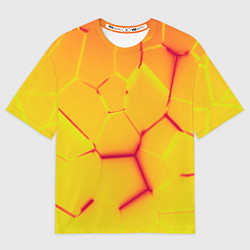 Женская футболка оверсайз Плиты желтые броня