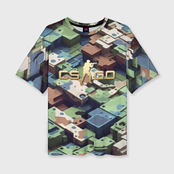 Футболка оверсайз женская Контр Страйк - милитари паттерн, цвет: 3D-принт