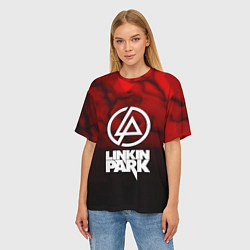 Футболка оверсайз женская Linkin park strom честер, цвет: 3D-принт — фото 2