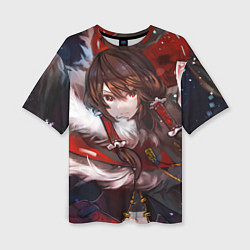 Футболка оверсайз женская Touhou Project Рейму Winter, цвет: 3D-принт