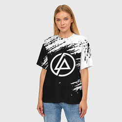 Футболка оверсайз женская Linkin Park - black and white, цвет: 3D-принт — фото 2