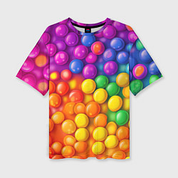 Футболка оверсайз женская Разноцветные шарики, цвет: 3D-принт