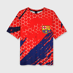 Женская футболка оверсайз Барселона спорт краски текстура