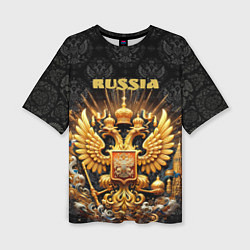 Футболка оверсайз женская Russia gold, цвет: 3D-принт