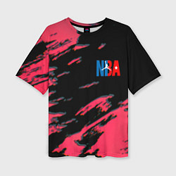 Женская футболка оверсайз NBA краски текстура