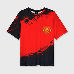 Футболка оверсайз женская Manchester United colors sport, цвет: 3D-принт