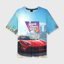 Футболка оверсайз женская GTA 6 logo auto, цвет: 3D-принт