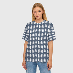 Футболка оверсайз женская Падающие капли воды, цвет: 3D-принт — фото 2
