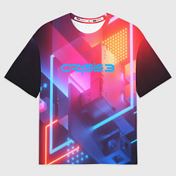 Футболка оверсайз женская Crysis текстура брони, цвет: 3D-принт