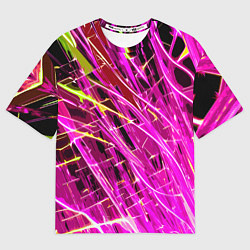 Футболка оверсайз женская Розовые энергетические линии, цвет: 3D-принт