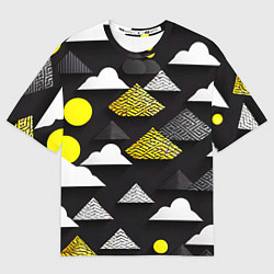 Женская футболка оверсайз Минимализм в облаках