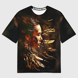 Футболка оверсайз женская Североамериканская индианка, цвет: 3D-принт