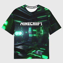 Футболка оверсайз женская Minecraft logo зеленый мир, цвет: 3D-принт