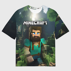 Футболка оверсайз женская Minecraft персонаж с бородой, цвет: 3D-принт