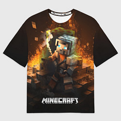Футболка оверсайз женская Minecraft персонаж искры от огня, цвет: 3D-принт