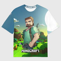 Футболка оверсайз женская Minecraft персонаж зеленый мир, цвет: 3D-принт