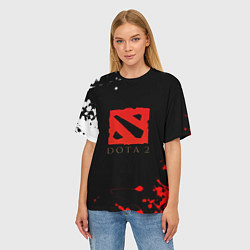 Футболка оверсайз женская Dota 2 краски текстура, цвет: 3D-принт — фото 2