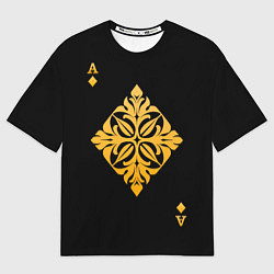 Футболка оверсайз женская Бубны туз - карточные масти, цвет: 3D-принт