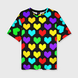 Футболка оверсайз женская Undertale heart pattern, цвет: 3D-принт