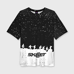 Женская футболка оверсайз Skillet rock music band