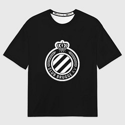 Футболка оверсайз женская Брюгге fc club белое лого, цвет: 3D-принт
