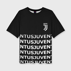 Футболка оверсайз женская Juventus pattern fc club steel, цвет: 3D-принт