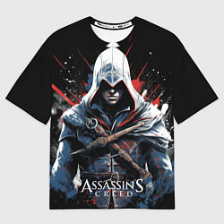 Футболка оверсайз женская Assassins creed мазки красок, цвет: 3D-принт