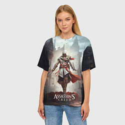 Футболка оверсайз женская Assassins creed старый город, цвет: 3D-принт — фото 2