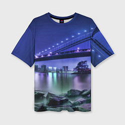 Женская футболка оверсайз Вечерняя Америка - мост
