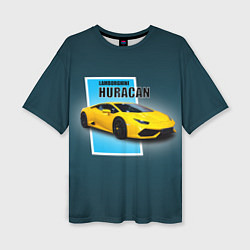 Женская футболка оверсайз Спортивная итальянская машина Lamborghini Huracan