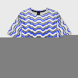 Футболка оверсайз женская Black and blue stripes on a white background, цвет: 3D-принт