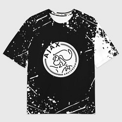 Футболка оверсайз женская Аякс краски брызги спорт, цвет: 3D-принт