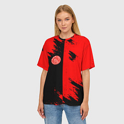 Футболка оверсайз женская Ajax sport color red, цвет: 3D-принт — фото 2