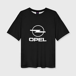 Женская футболка оверсайз Opel logo white