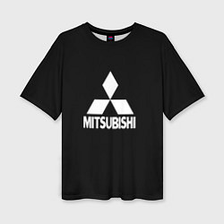 Футболка оверсайз женская Mitsubishi logo white, цвет: 3D-принт