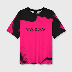 Женская футболка оверсайз Ведьмак лого смок