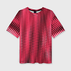 Футболка оверсайз женская Тёмно-розовый абстрактные полосы, цвет: 3D-принт