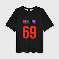 Футболка оверсайз женская 6ix9ine logo, цвет: 3D-принт