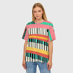 Футболка оверсайз женская Пиянино, цвет: 3D-принт — фото 2
