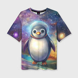 Футболка оверсайз женская Пингвин-космонавт, цвет: 3D-принт