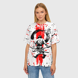 Футболка оверсайз женская Самурай с двумя катанами, цвет: 3D-принт — фото 2