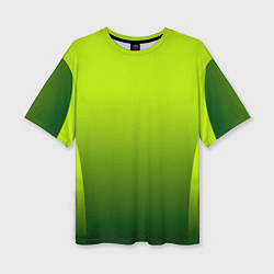 Футболка оверсайз женская Яркий зеленый градиентный комбинированный узор, цвет: 3D-принт
