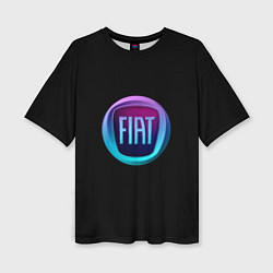 Футболка оверсайз женская FIAT logo neon, цвет: 3D-принт