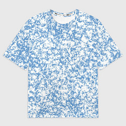 Женская футболка оверсайз Пёстрый бело-голубой