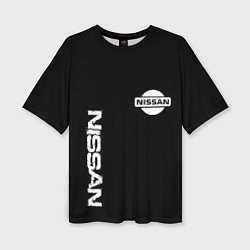 Женская футболка оверсайз Nissan logo white auto