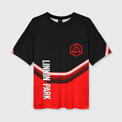 Женская футболка оверсайз Linkin park geometry line steel
