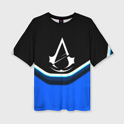 Женская футболка оверсайз Assassins Creed logo abstergo