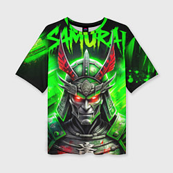 Футболка оверсайз женская Samurai green, цвет: 3D-принт